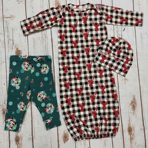 Baby Bundle Buffalo Plaid Sleep Sack Mickey Leggings